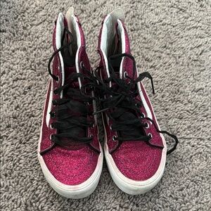 Vans Fuschia Glitter High-Top Sneakers (Little girl)
